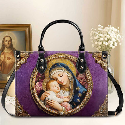 Virgin Mary And Baby Jesus PU Leather Handbag Gift For Women UKND5110902