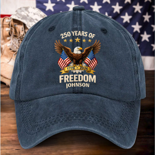 Personalized United State 250th Anniversary Distressed Washed Cotton Printed Hat UKHH6060403