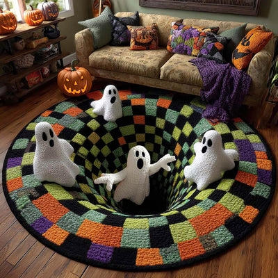 Halloween Optical Illusion Rug, Cute Ghost 3D Effect Rug QFTD5120902