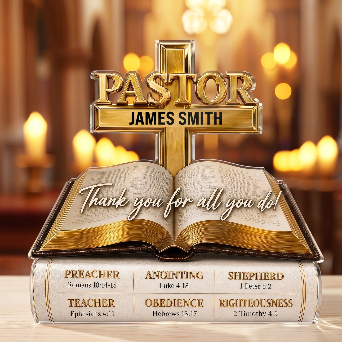 Personalized Pastor Appreciation Acrylic Plaque, Custom Pastor Name Christian Gift, Thank You Pastor Gift QFTD6150801