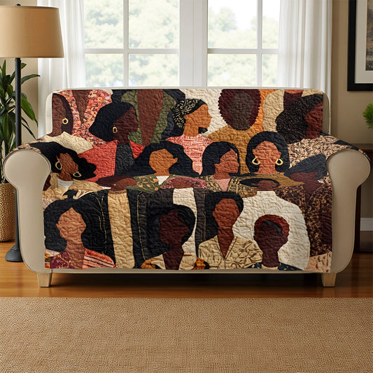 Black Women Quilted Sofa Cover QFNT5051103