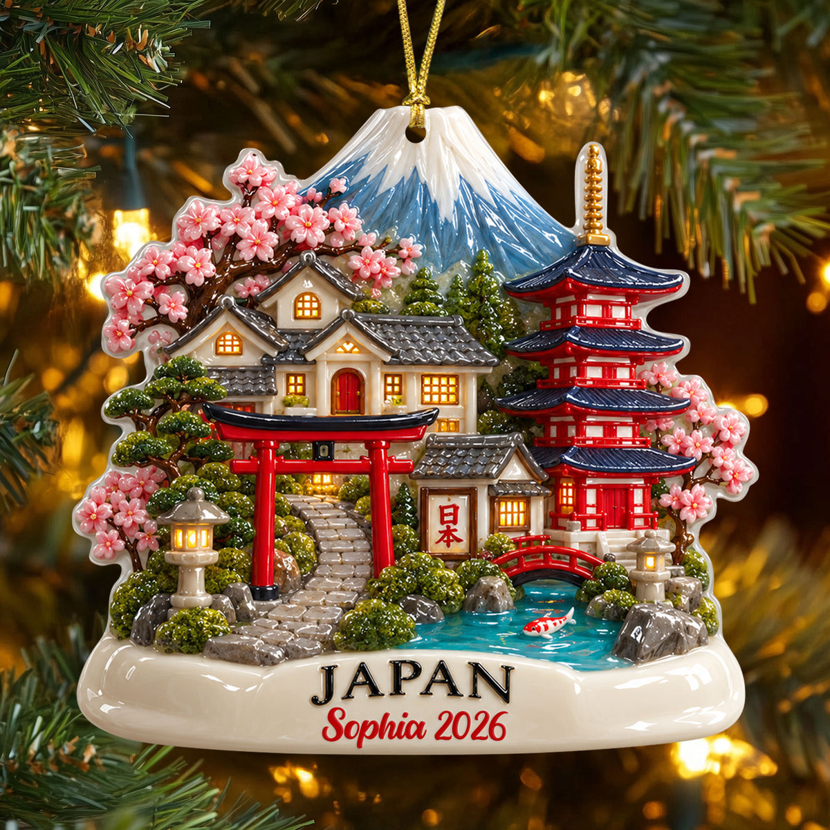 Custom Japan 3D Acrylic Ornament UKND6150909