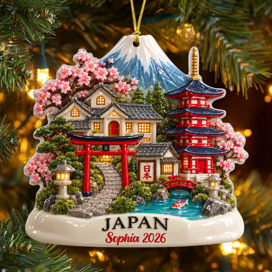 Custom Japan 3D Acrylic Ornament UKND6150909