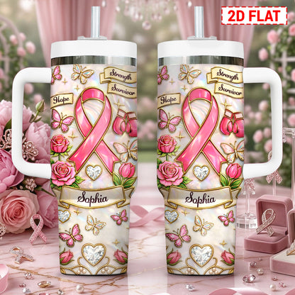 Personalized Breast Cancer Awareness 40 Oz Tumbler UKNT6070401