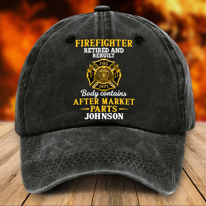 Personalized Firefighter Distressed Washed Cotton Printed Hat UKTZ5080802