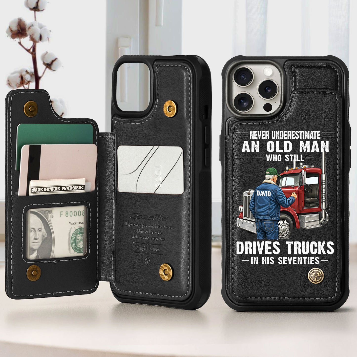 Custom Never Underestimate Drivers Trucks Flip Phone Case THHH6280204