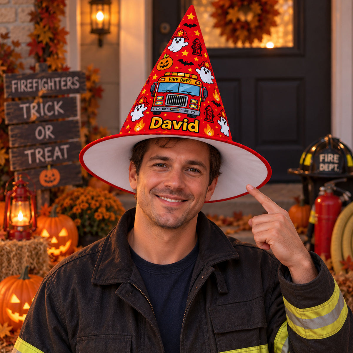 Personalized Firefighter Witch Hat UKND6040911