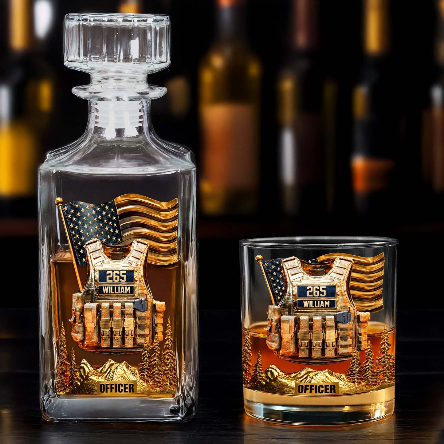 Personalized Police Officer Whiskey Glass QFND5060801