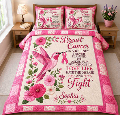 Personalized Breast Cancer Awareness Quilt Bedding Set QFTD6050802