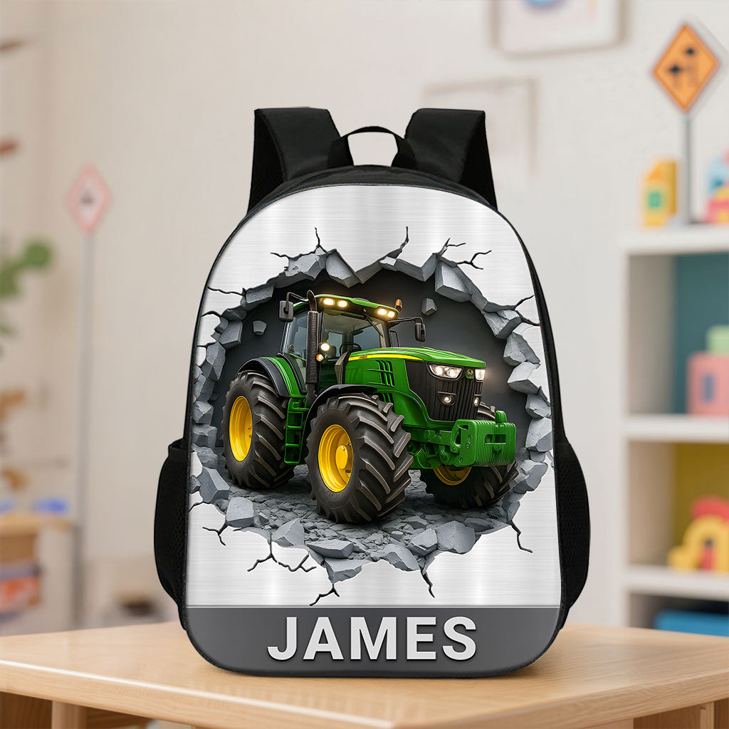 Personalized Tractor Back To School Backpack, School Bag For Kid UKTZ5020801