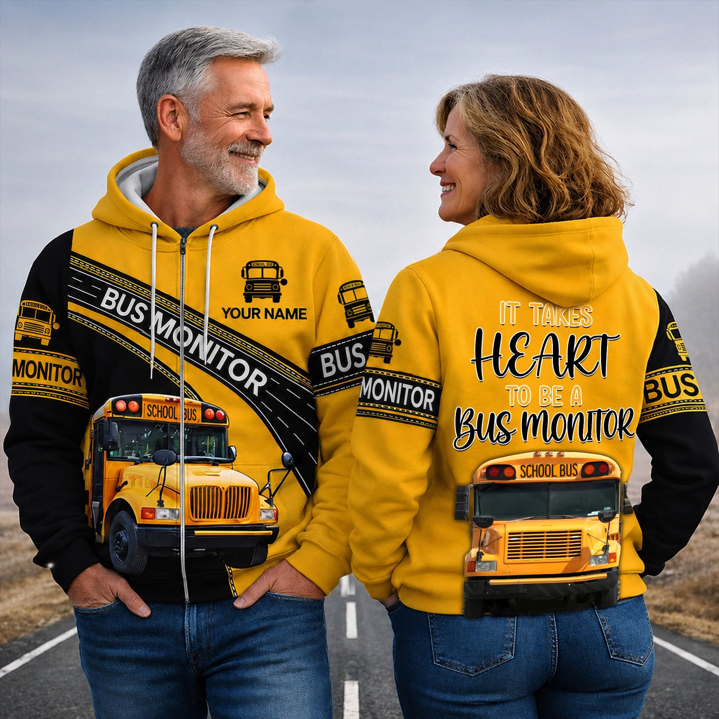 Personalized Name School Bus Monitor, It Takes Heart To Be A Bus Monitor NPNT6200805