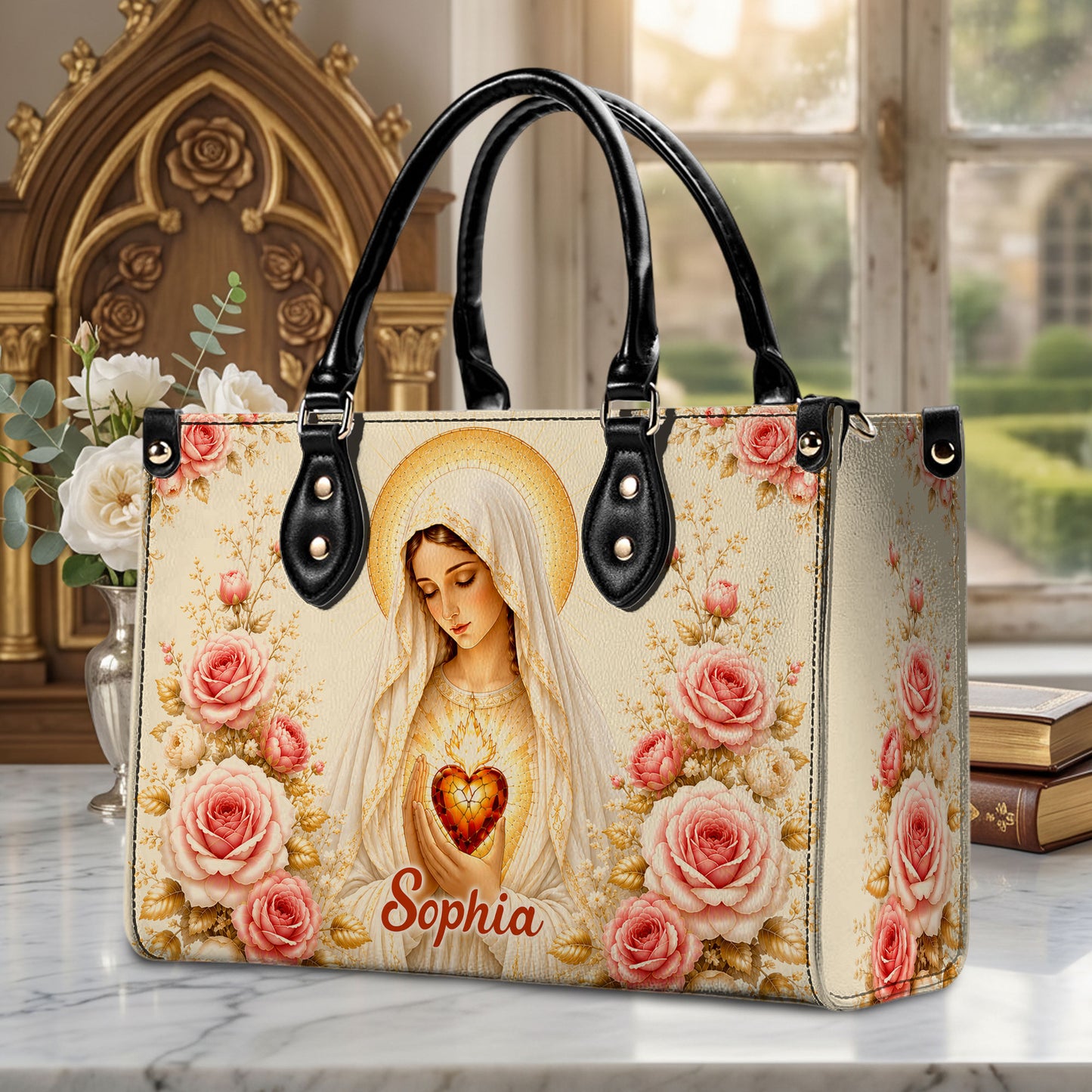 Virgin Mary And Rose Handbag And Wallet PMTD6240603