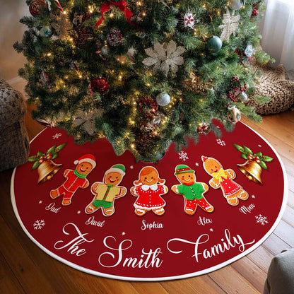 Personalized Gingerbread Family Name Christmas Tree Skirts UKHM5091004