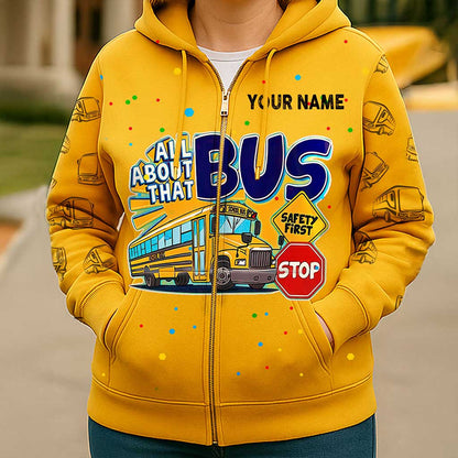 Personalized School Bus Driver Zip Hoodie NPND5120901