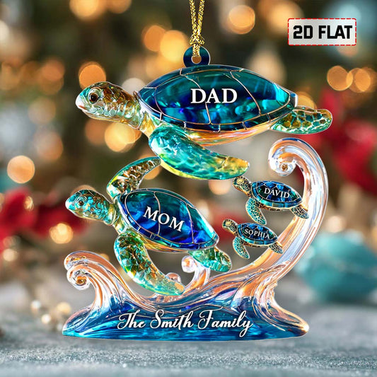 Personalized Sea Turtle Family Acrylic Ornament QFHM5141004