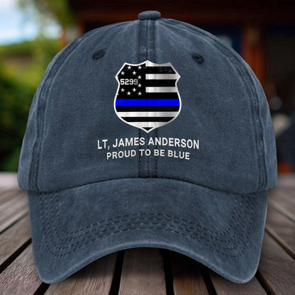 Personalized Police Distressed Washed Cotton Printed Hat UKHH5020401