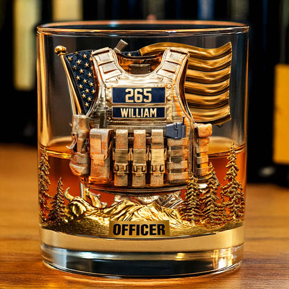 Personalized Police Officer Whiskey Glass QFND5060801