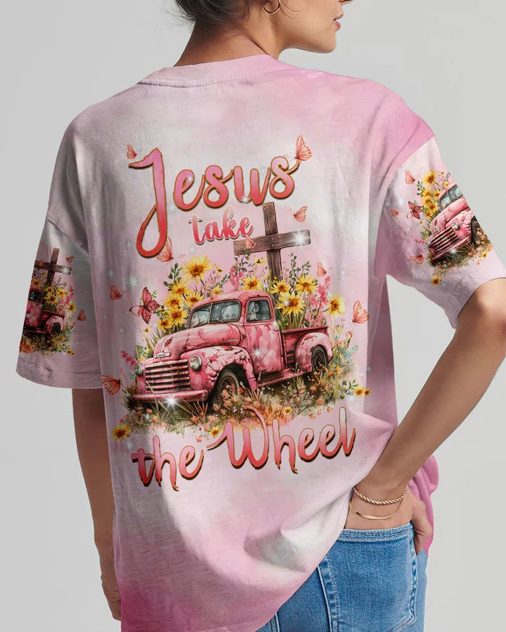 Personalized Jesus Take The Wheel Flower Truck Women’s 3D All Over Printed Clothes QFHM4310503
