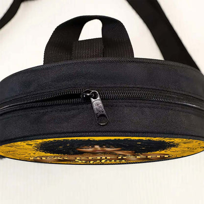 Custom Black Women Leather Round Crossbody Bags THUU6040301