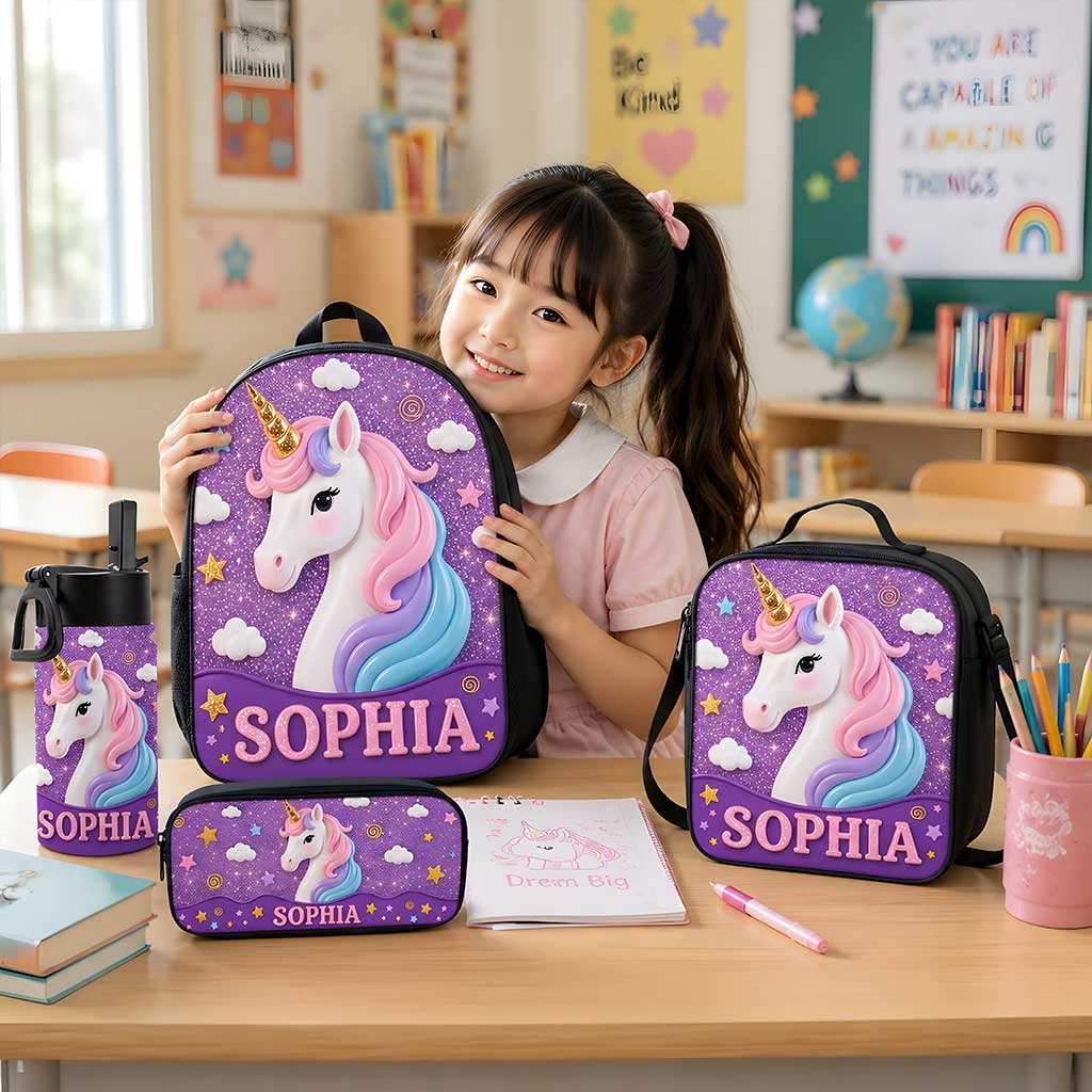 Personalized Unicorn Back To School Backpack, Kids Backpack UKUU6160604