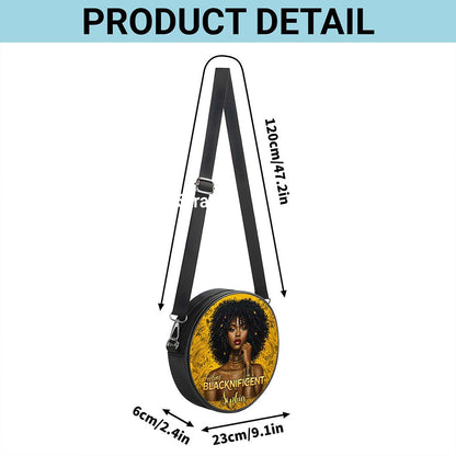 Custom Black Women Leather Round Crossbody Bags THUU6040301