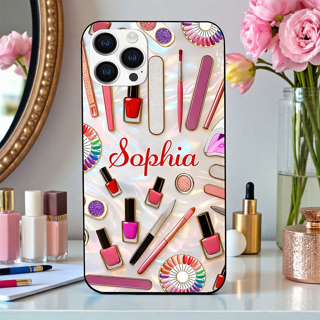 Custom Nail Artist Faux Stained Glass Phone Case THUU6210105