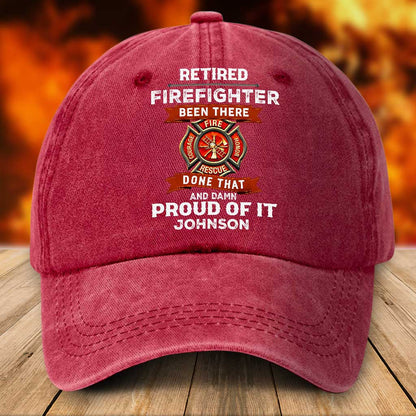 Personalized Firefighter Distressed Washed Cotton Printed Hat UKTZ5180403