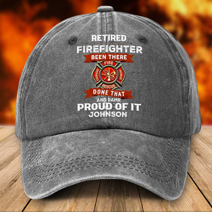 Personalized Firefighter Distressed Washed Cotton Printed Hat UKTZ5180403