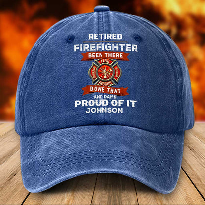 Personalized Firefighter Distressed Washed Cotton Printed Hat UKTZ5180403