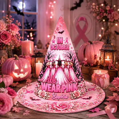 Personalized Breast Cancer Awareness Witch Hat UKND6250801