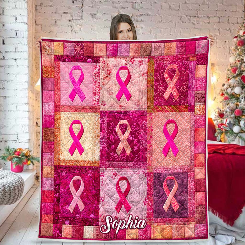 Custom Breast Cancer Quilted Blanket UKHA5011002