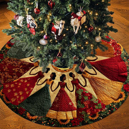 Black Women Christmas Tree Skirt QFND5231001