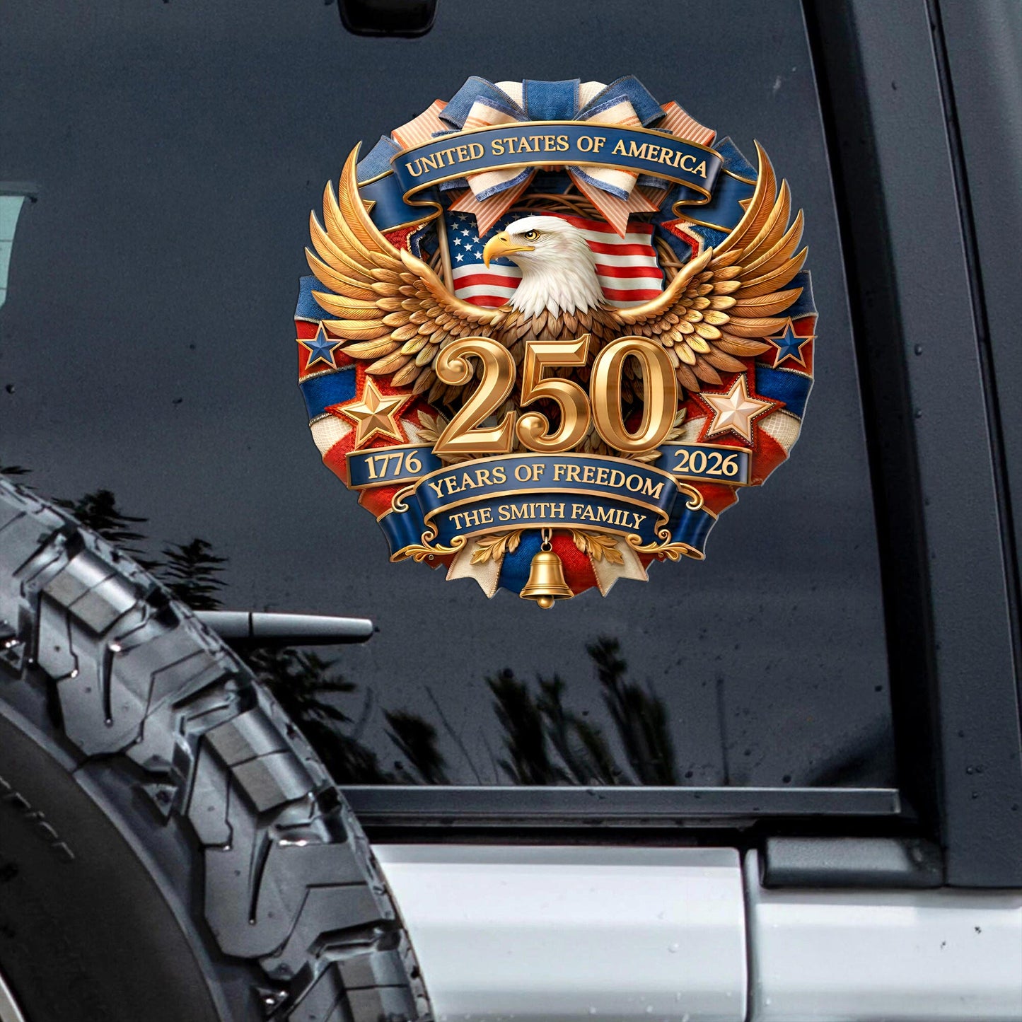 America 250th Anniversary Bald Eagle Patriotic - Personalized Sticker THHA6150401