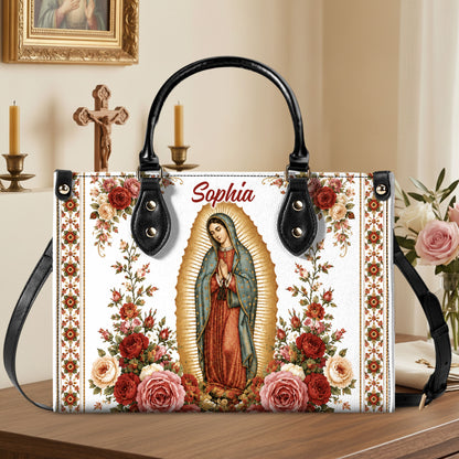 Custom Catholic Virgin Mary And Rose Handbag And Wallet, Our Lady of Guadalupe Gift PMTD6240604