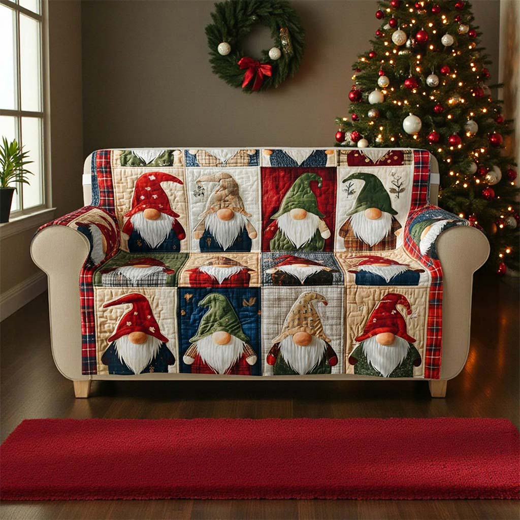 Gnomes Christmas Quilted Sofa Cover QFPY5311003