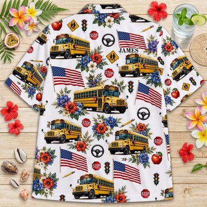Personalized School Bus 250th Hawaiian Shirt NPND6260601