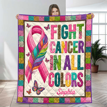 Custom Breast Cancer Quilt Blanket THND6290502