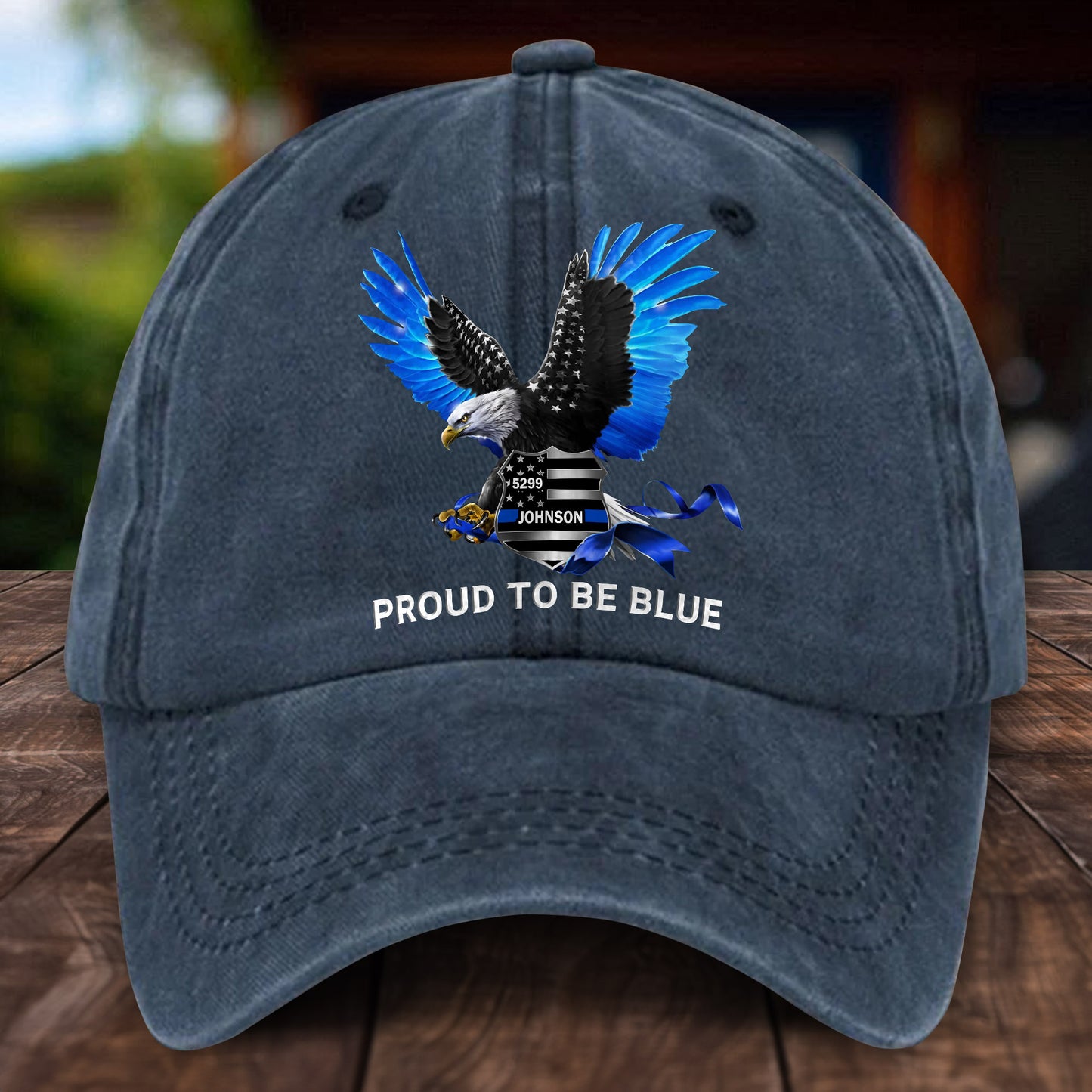 Personalized Police Distressed Washed Cotton Printed Hat UKHH5020402