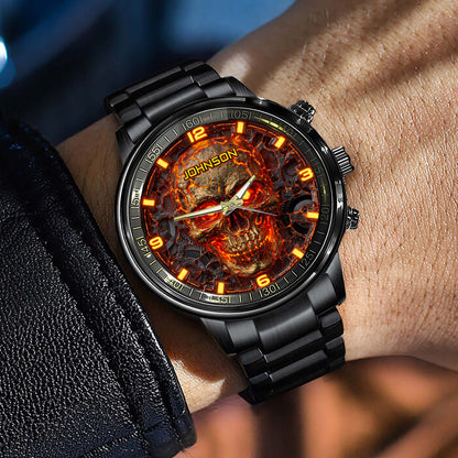 Personalized Fire Skull Watch QFHA5270802
