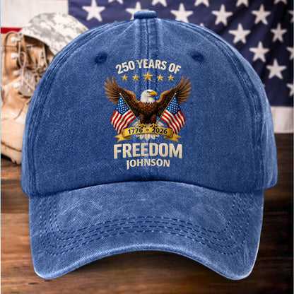 Personalized United State 250th Anniversary Distressed Washed Cotton Printed Hat UKHH6060403
