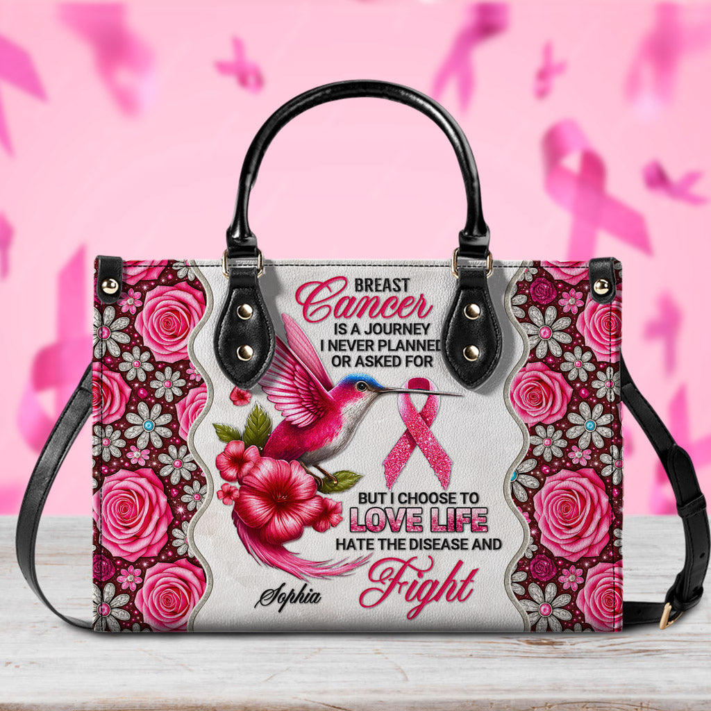 Custom Breast Cancer Awareness Leather PU Handbag UKNT5050909