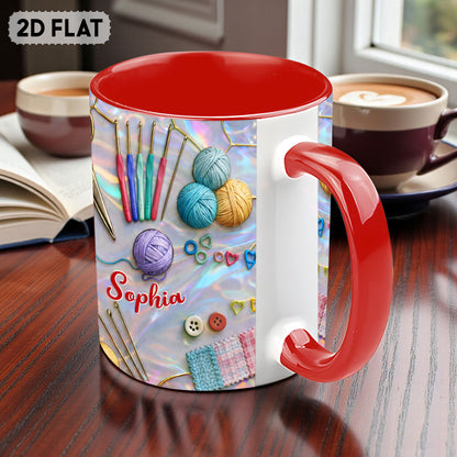 Custom Crochet Faux Stained Glass Ceramic Mug THHH6200101