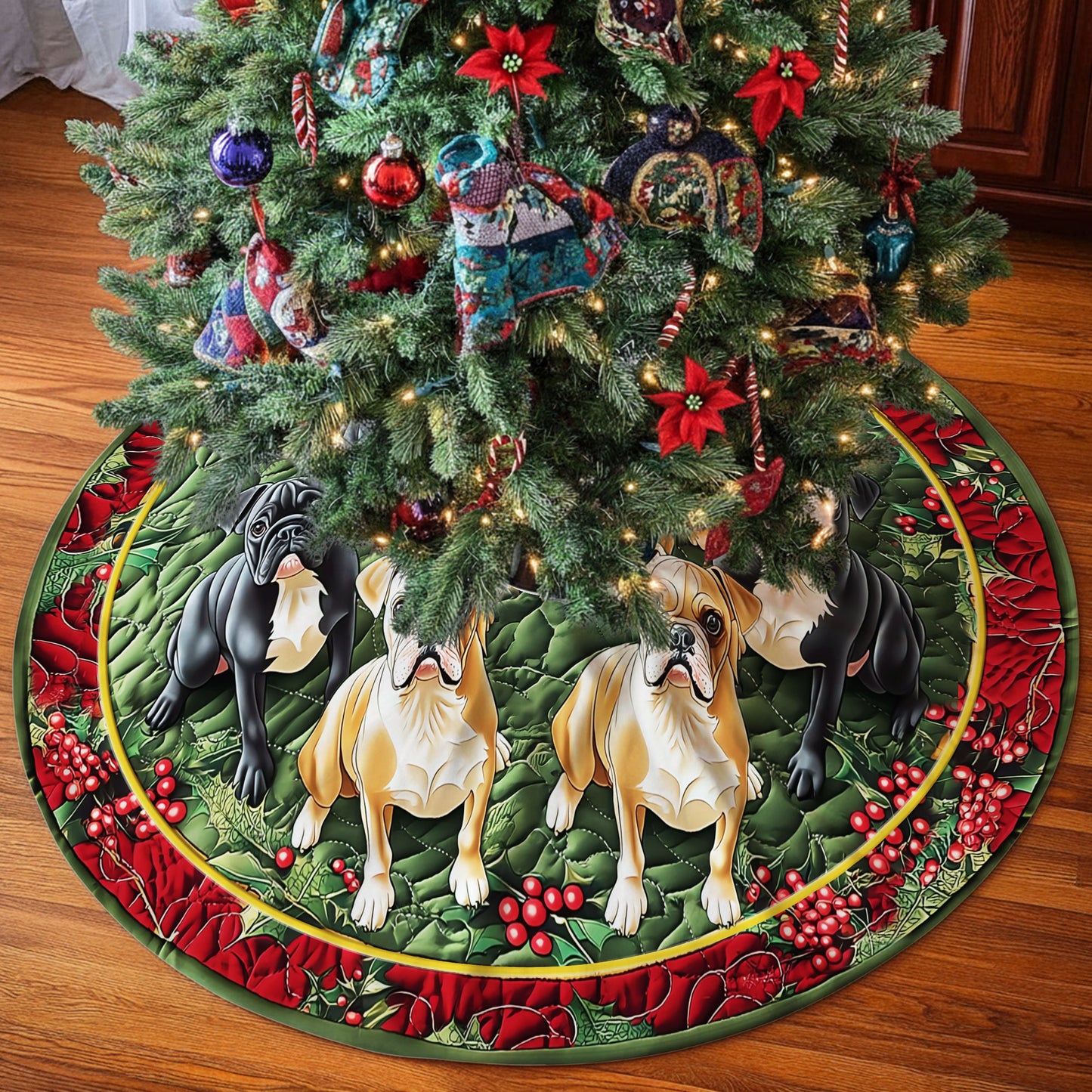 French Bulldog Christmas Tree Skirt UKHH5201001