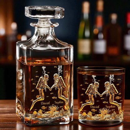 Custom Couples Scuba Diving Whiskey Decanter Set UKHM5171001