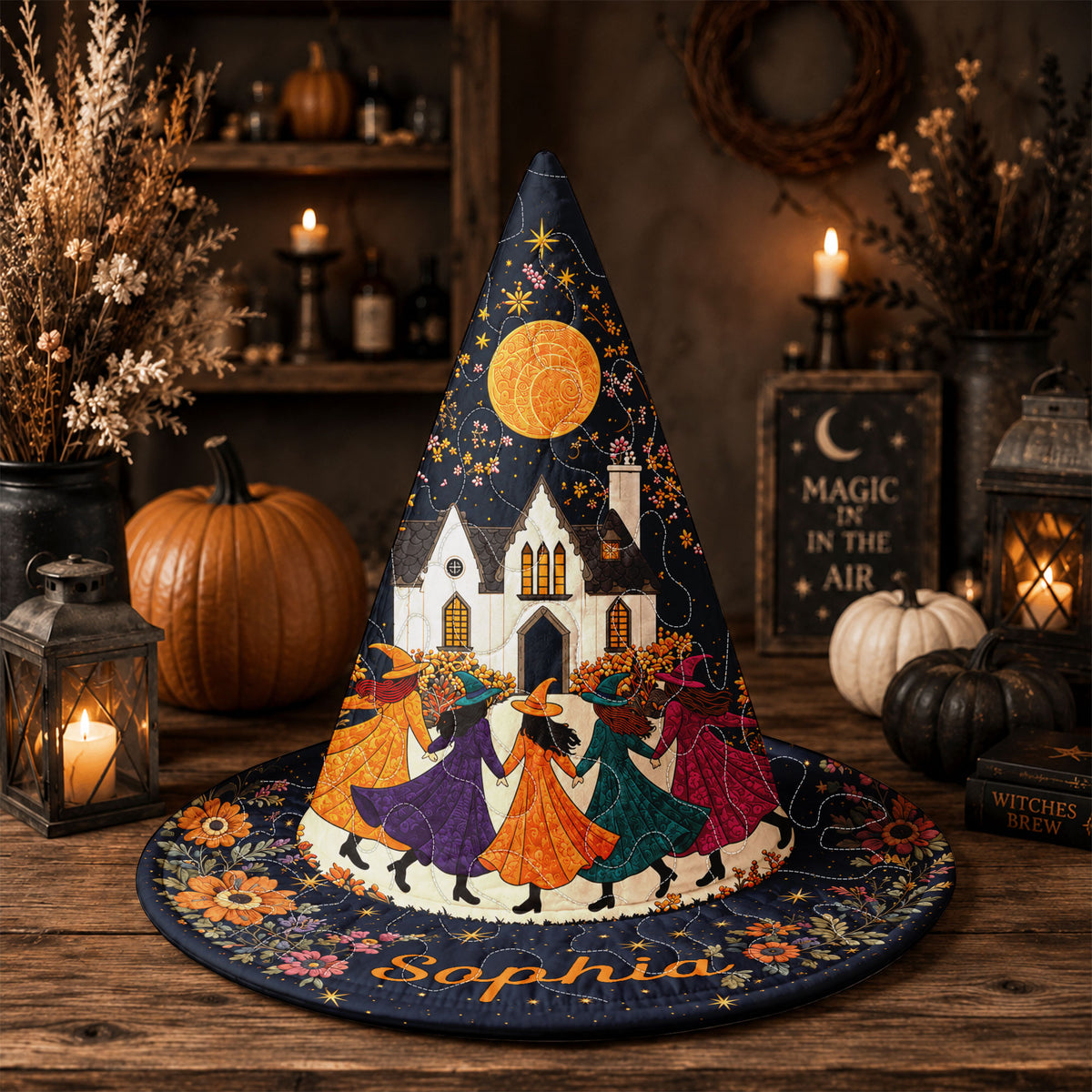 Personalized Witch Halloween Quilted Witch Hat UKND6070814