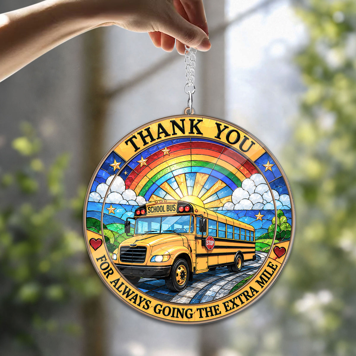 Bus Driver Appreciation Acrylic Suncatcher with Card QFTD6020701