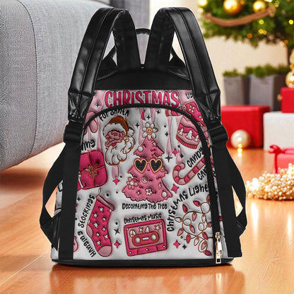 Christmas Vibes FAUX 3D INFLATED PU Leather Backpack QFTO5141002