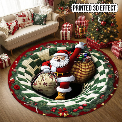 Santa Claus Christmas 3D Printed Rug UKNT5170902