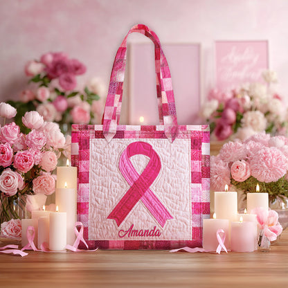 Personalized Breast Cancer Quilted Tote Bag QFNT5220801