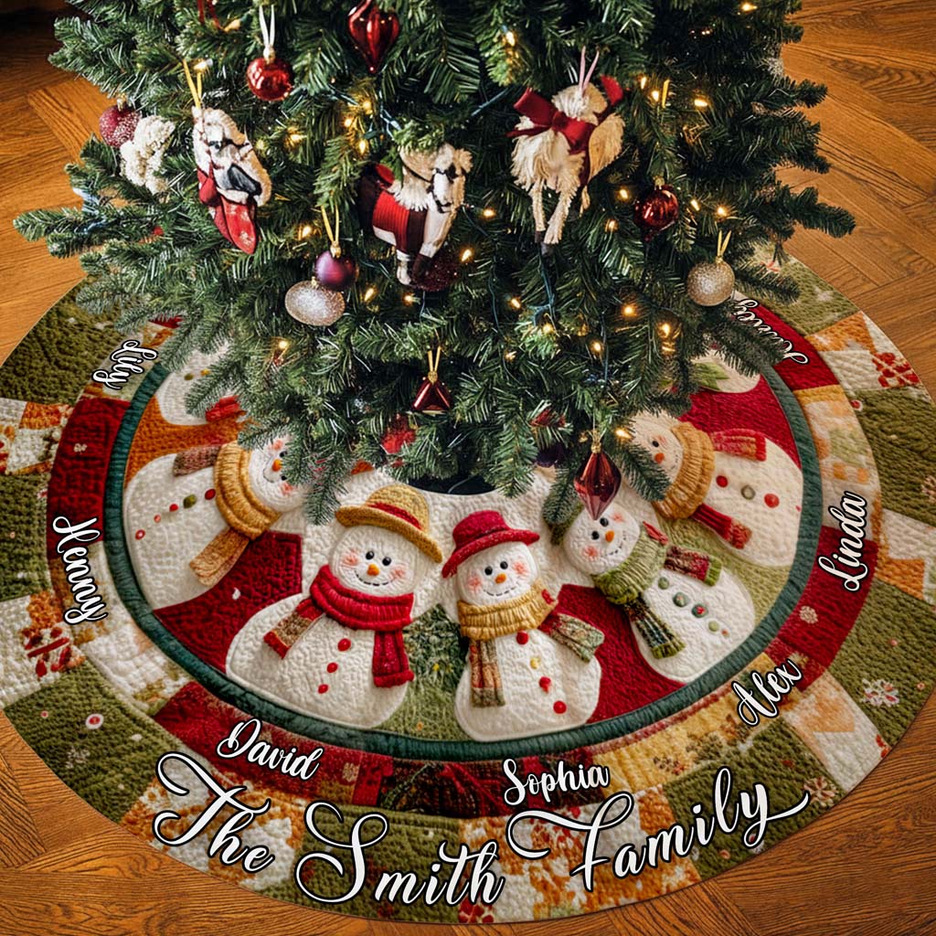 Personalized Snowman Family Christmas Tree Skirts QFHM5081005